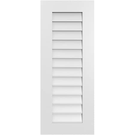 Ekena Millwork Vertical Surface Mount PVC Gable Vent: Non-Functional, w/ 3-1/2"W x 1"P Standard Frame, 16"W x 40"H GVPVE16X4001SN